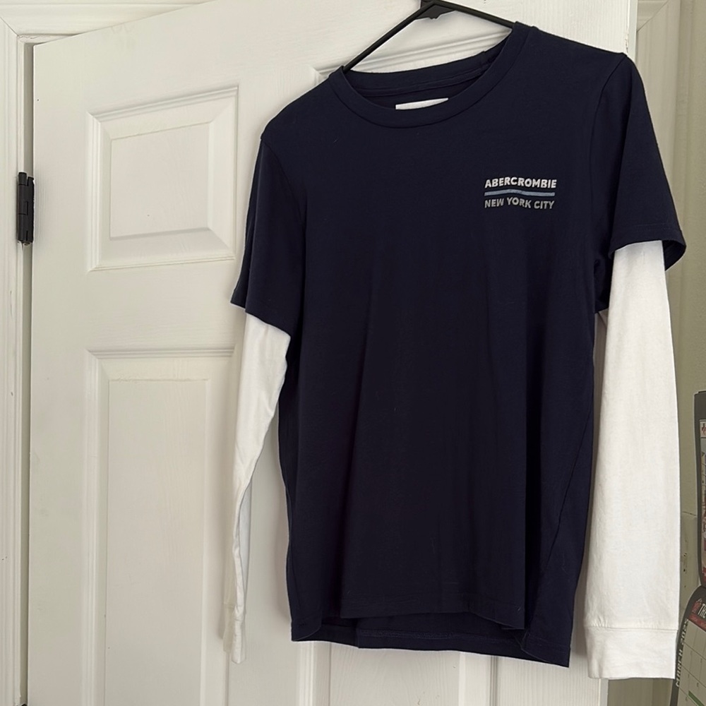 Abercrombie & Fitch Kids Navy and White Layered Shirt